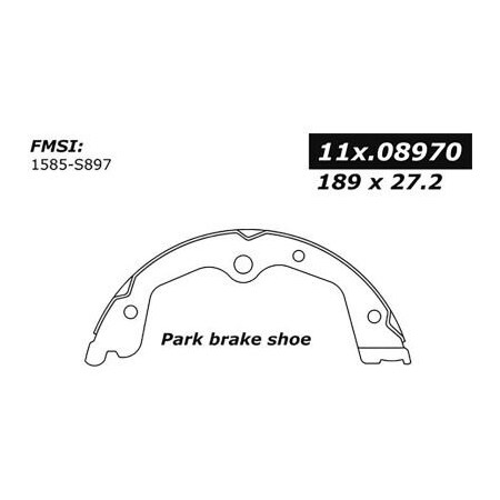 Centric Premium Parking Brake Shoes, Parts 111.08970 111.0897